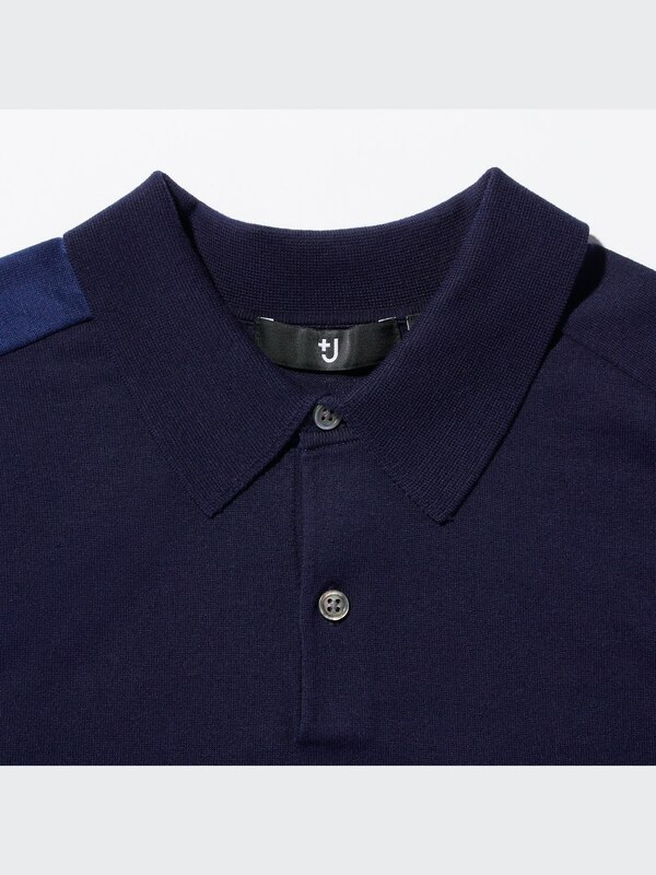+J Silk-Cotton Knitted Short-Sleeve Polo Shirt