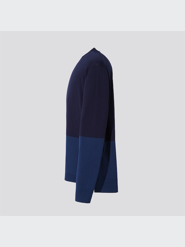 +J Silk-Cotton Crew Neck Long-Sleeve Sweater