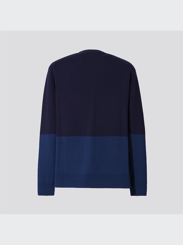 +J Silk-Cotton Crew Neck Long-Sleeve Sweater