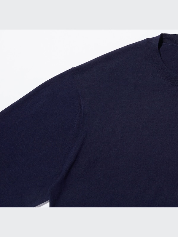 +J Silk-Cotton Crew Neck Long-Sleeve Sweater