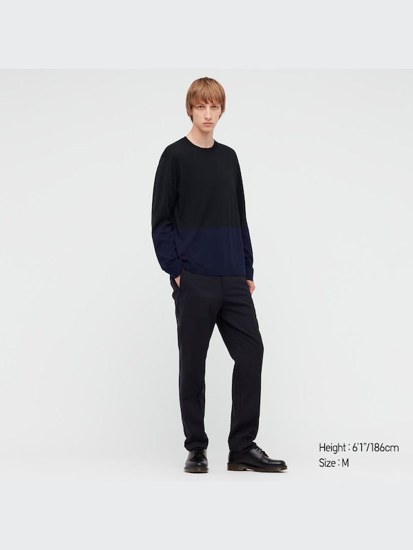 +J Silk-Cotton Crew Neck Long-Sleeve Sweater