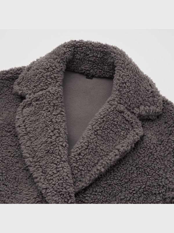 Pile-Lined Fleece Tailored Coat