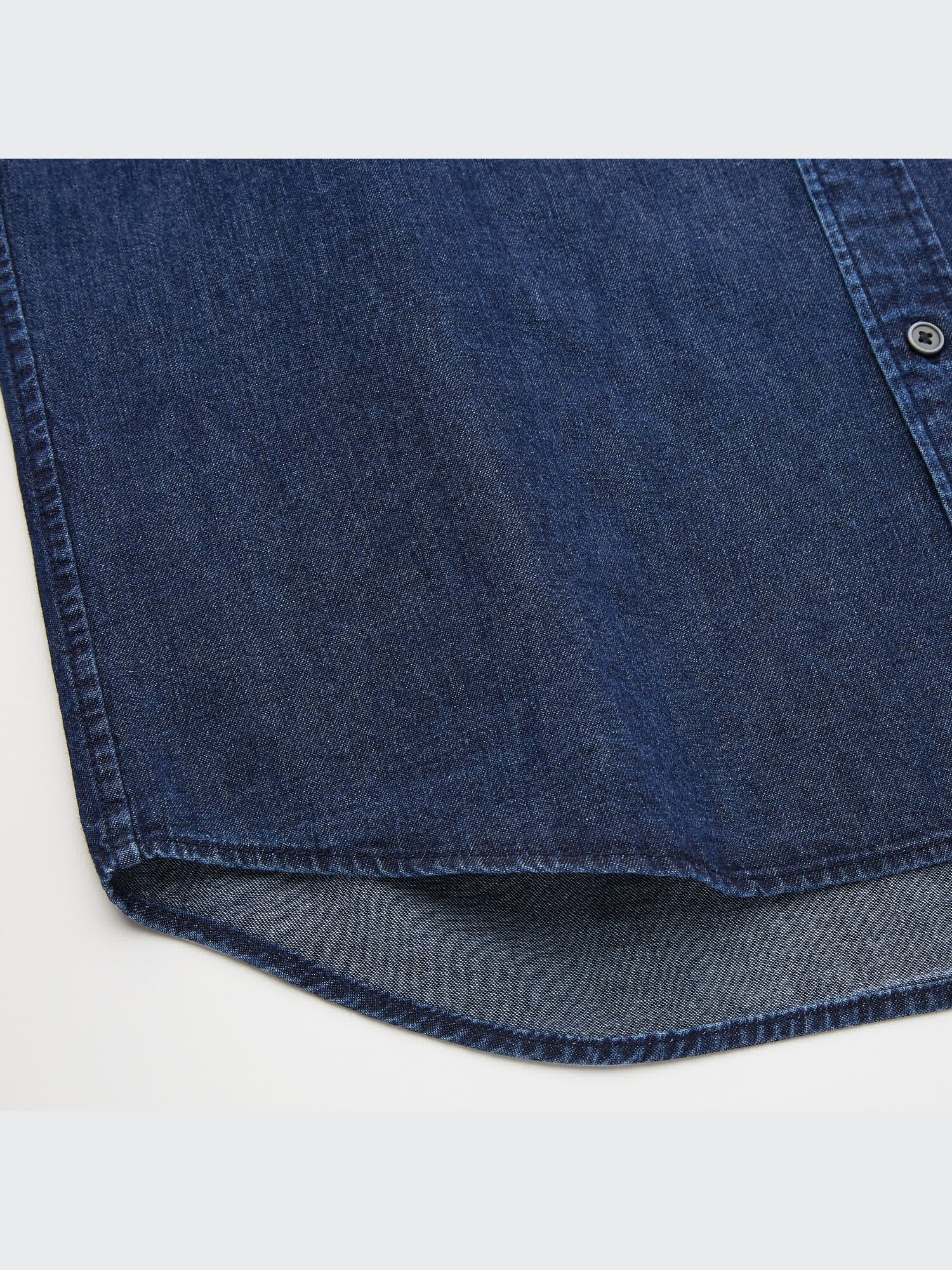 Denim Oversized Stand Collar Long-Sleeve Shirt | UNIQLO US