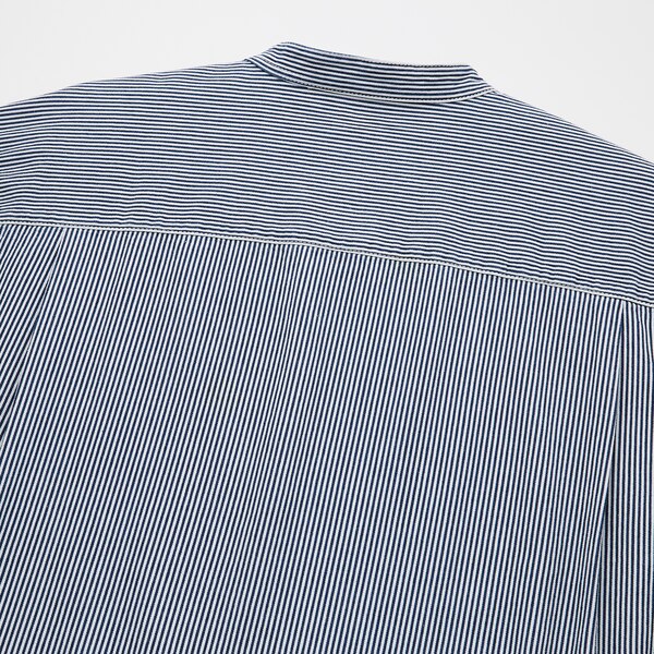 Hickory Oversized Stand Collar Long-Sleeve Shirt | UNIQLO US