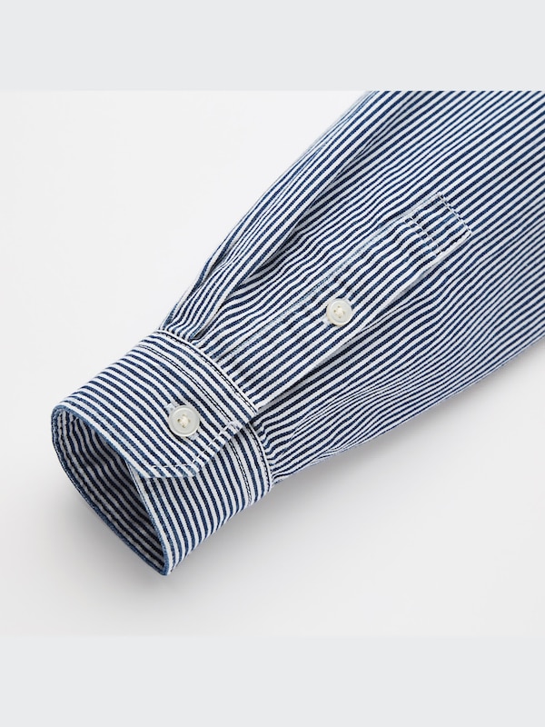 Hickory Oversized Stand Collar Long-Sleeve Shirt