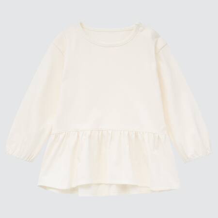 Babies Toddler AIRism Cotton Frilled Long Sleeved Top