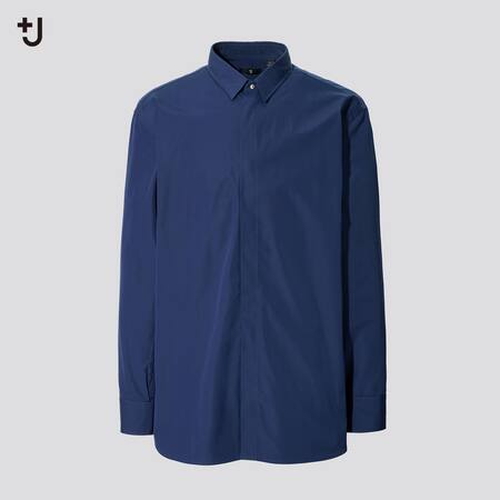 Men +J Supima Cotton Regular Fit Shirt (Half Button-Down Collar)