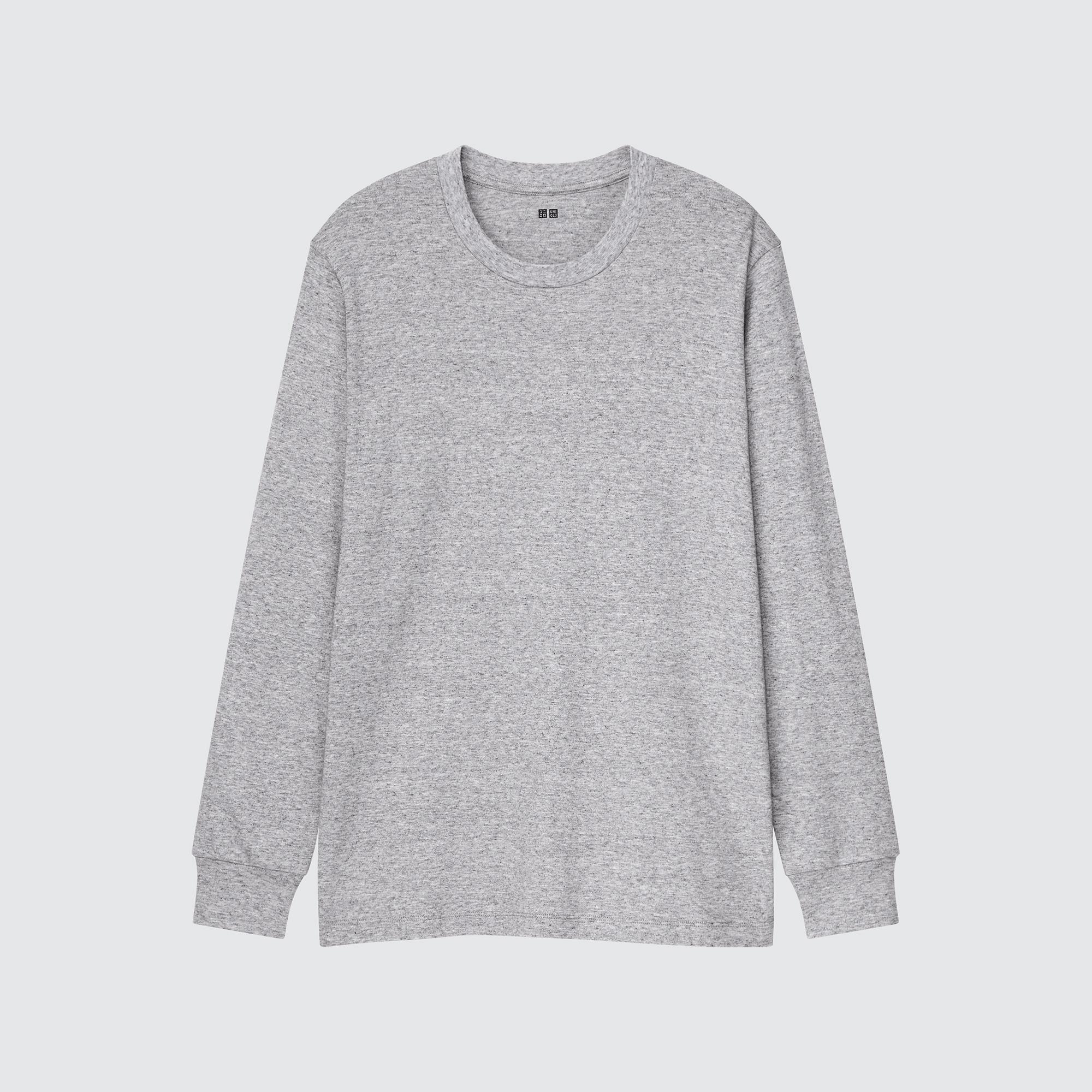 UNIQLO Brushed Cotton Crew Neck Long-Sleeve T-Shirt | StyleHint