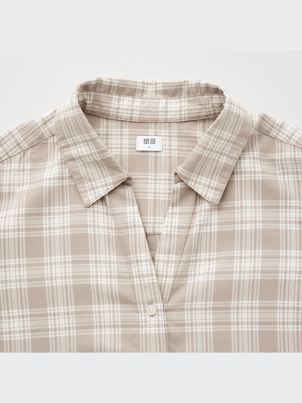 CHEMISE EN FLANELLE LÉGÈRE À CARREAUX MANCHES LONGUES