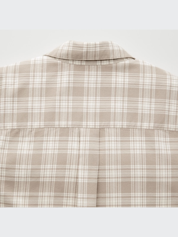 CHEMISE EN FLANELLE LÉGÈRE À CARREAUX MANCHES LONGUES