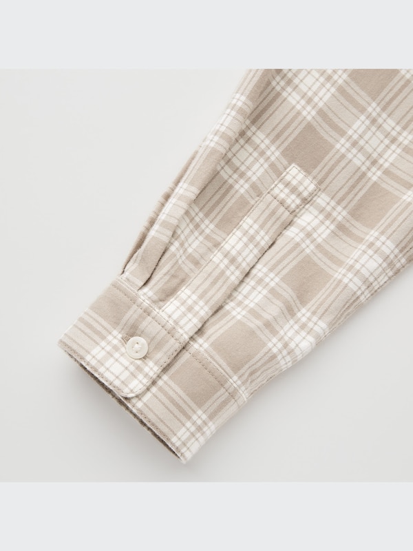 CHEMISE EN FLANELLE LÉGÈRE À CARREAUX MANCHES LONGUES