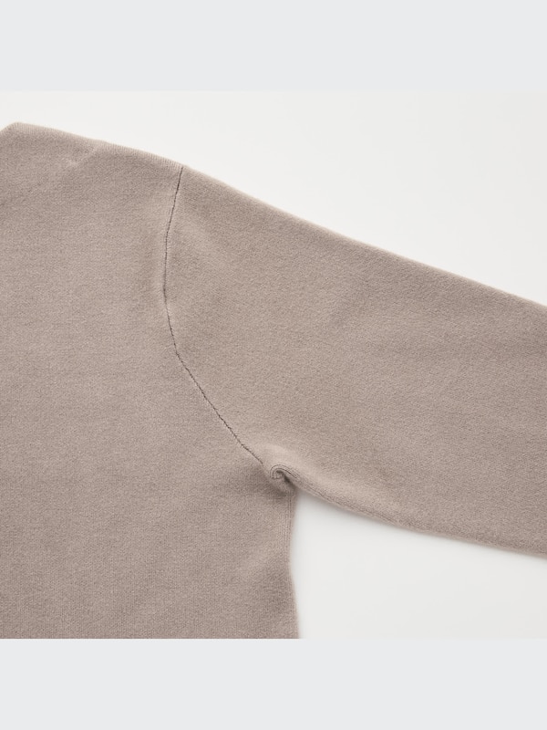 Souffle Yarn Boat Neck Long-Sleeve Dress