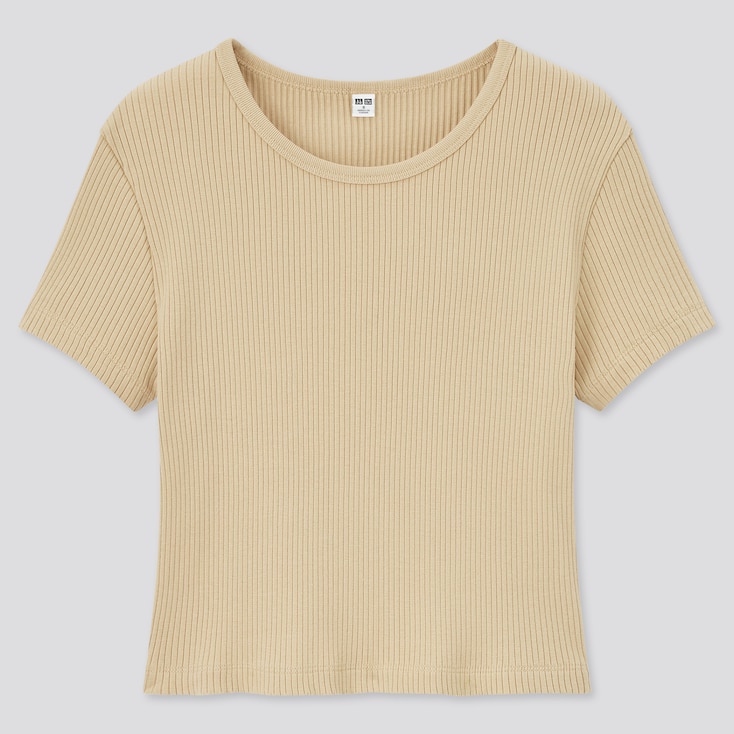 ribbed short sleeve crop top