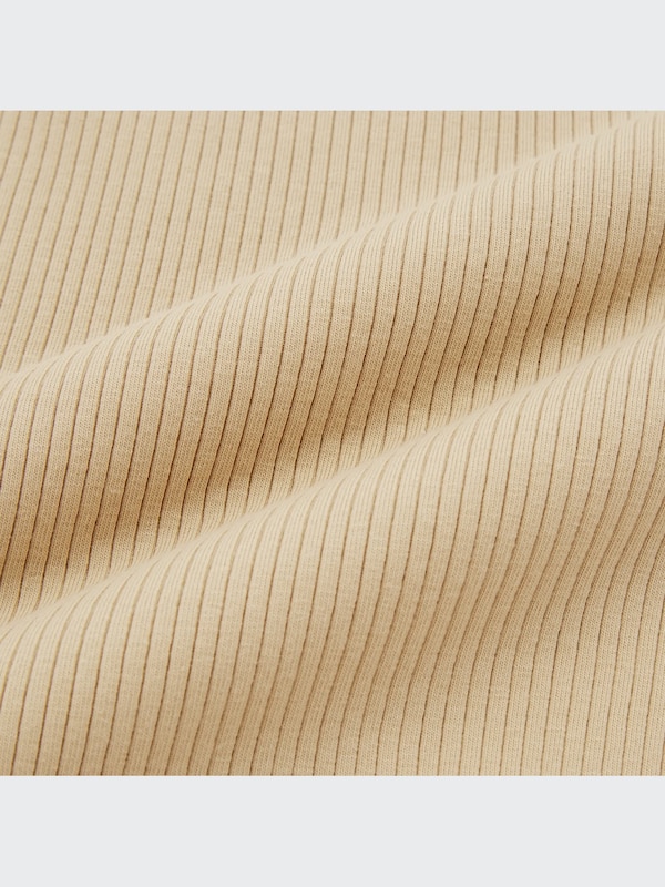 Cotton Ribbed Crew Neck Short-Sleeve Crop Top