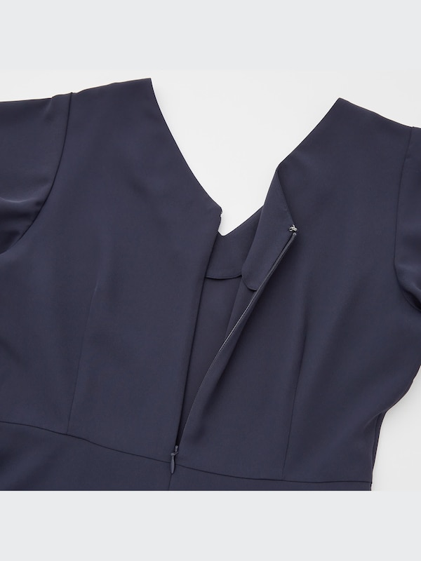 Women's Drape Flare Short-Sleeve Dress | UNIQLO US Women's Drape Flare Short-Sleeve Dress | UNIQLO US