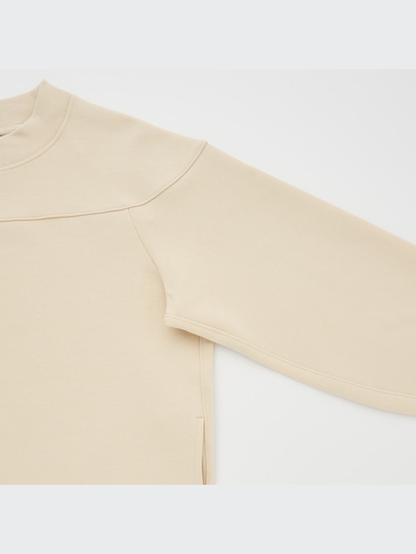 U Sweat Mock Neck Long-Sleeve Dress