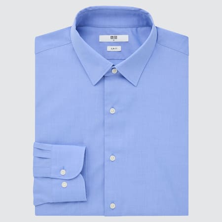 Men Easy Care Broadcloth Stretch Slim Fit Shirt (Regular Collar)