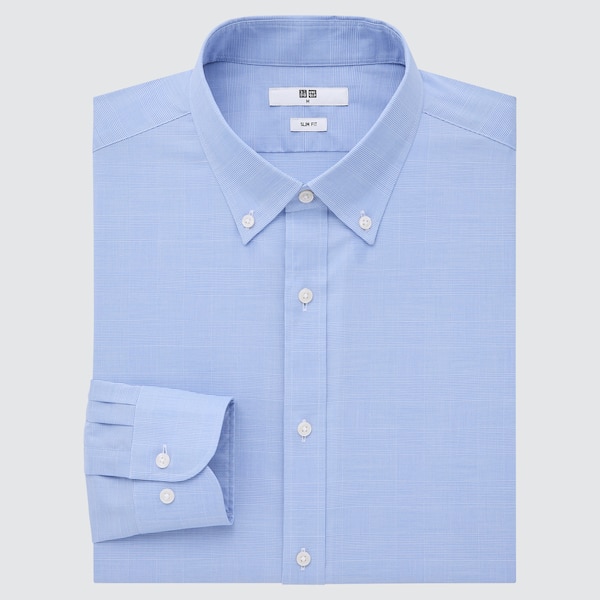 Easy Care Checked Stretch Slim-Fit Long-Sleeve Shirt