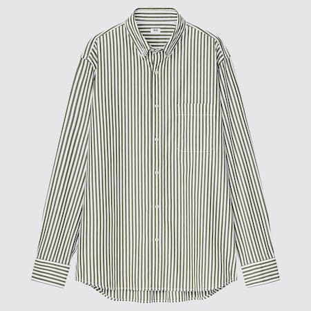 Men Extra Fine Cotton Broadcloth Striped Shirt (Button-Down Collar)