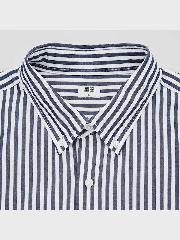 Extra Fine Cotton Broadcloth Long Sleeve Shirt (Striped)