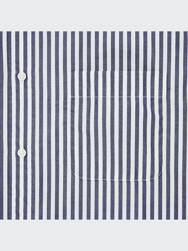 Extra Fine Cotton Broadcloth Long Sleeve Shirt (Striped)