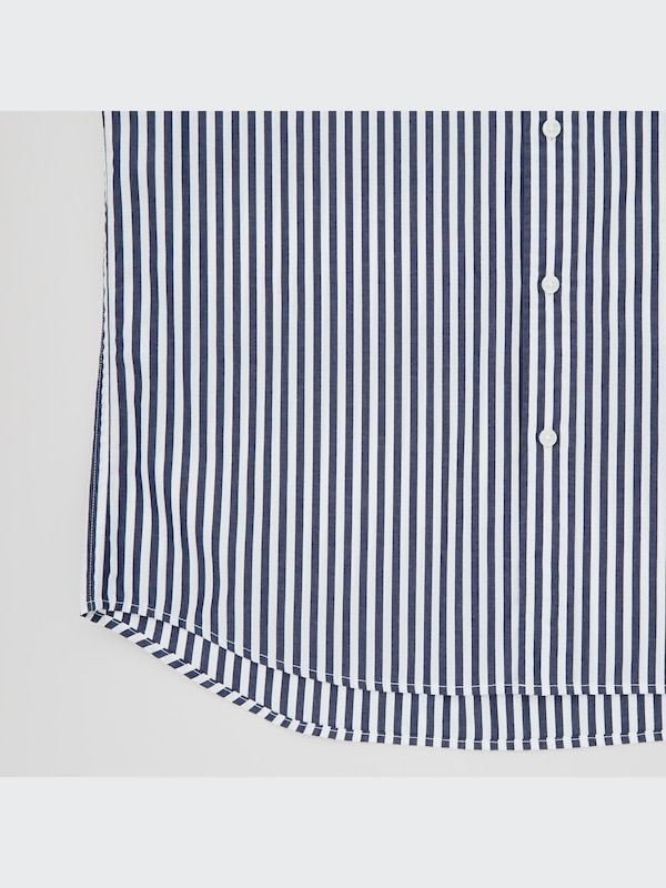 Extra Fine Cotton Broadcloth Long Sleeve Shirt (Striped)