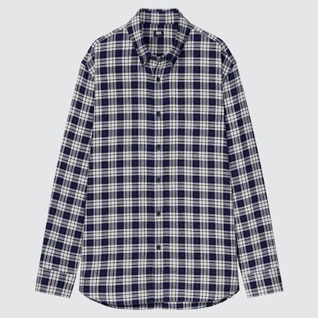 Men Flannel Checked Shirt (Button-Down Collar)