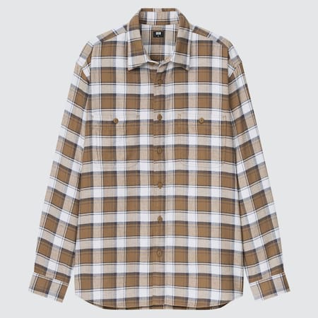 Men Flannel Checked Regular Fit Shirt (Regular Collar)