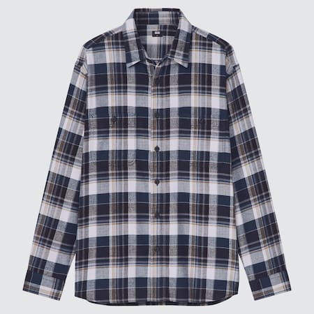 Men Flannel Regular Fit Checked Shirt (Regular Collar)