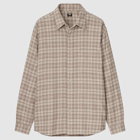Men Flannel Regular Fit Checked Shirt (Regular Collar)