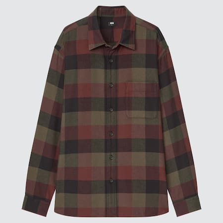 MEN Flannel Regular Fit Checked Shirt (Regular Collar)