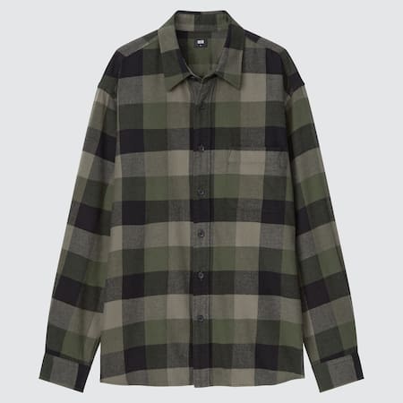 MEN Flannel Regular Fit Checked Shirt (Regular Collar)
