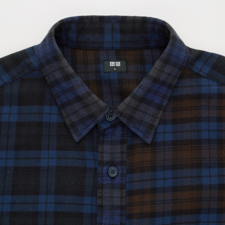 Uniqlo x Marimekko Flannel Long-Sleeve Shirt Blue