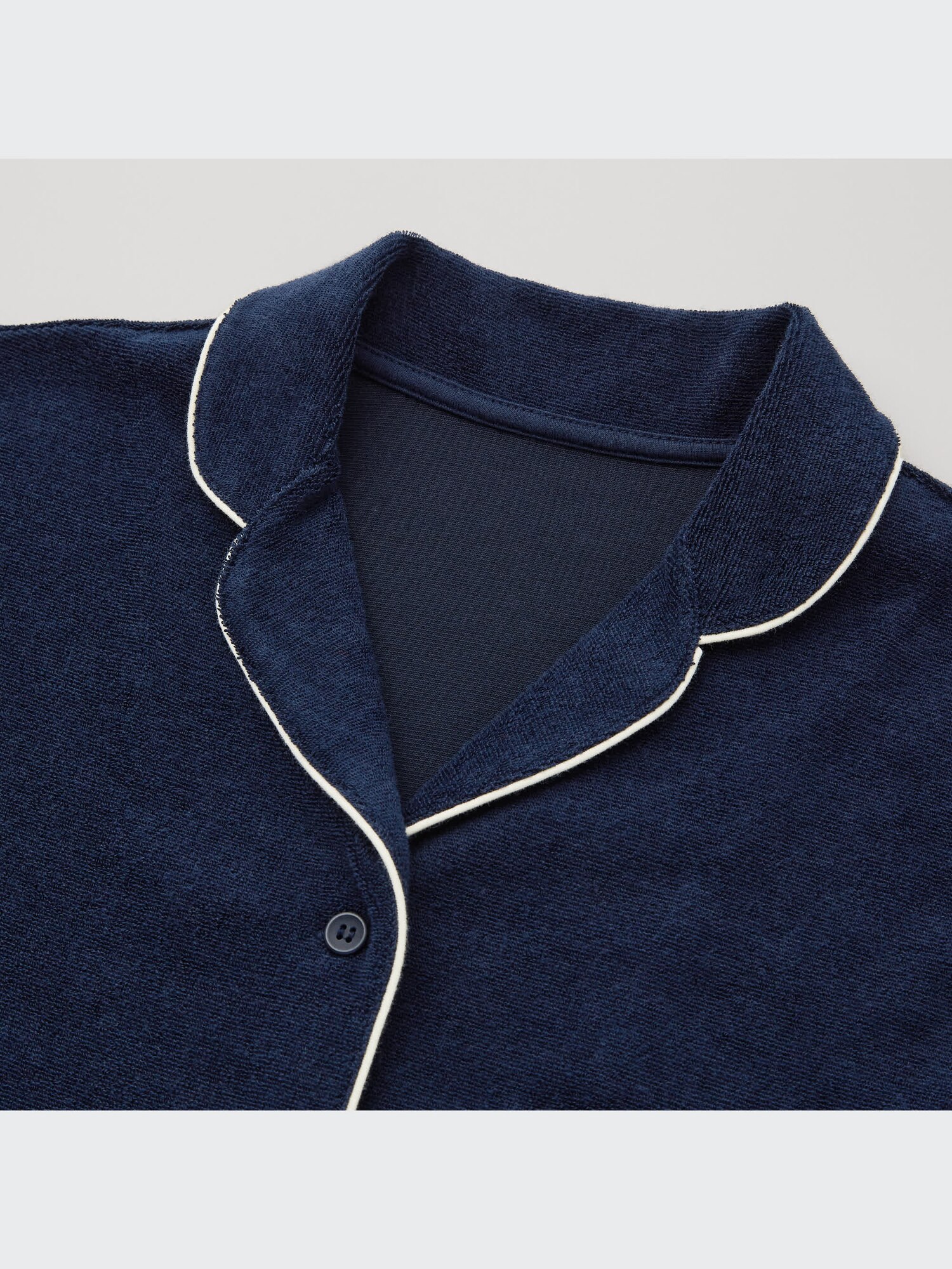 ★SPAO★ Mangled Bear Mangled Short Sleeve Pajamas NAVY SPPP Shanghai Story Notched Collar Cotton Bear Print Short Sleeve