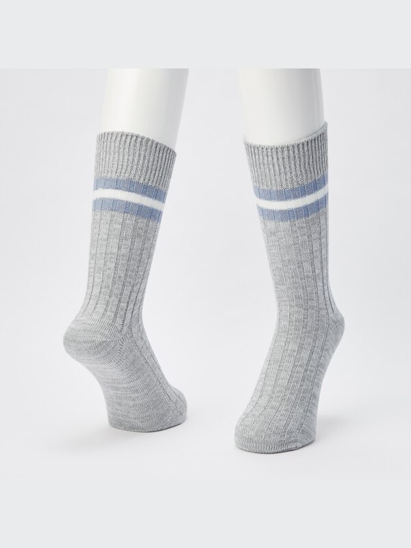 HEATTECH Wide-Ribbed Striped Socks