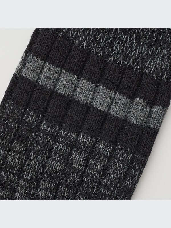 HEATTECH Wide-Ribbed Striped Socks