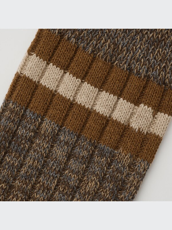 HEATTECH Wide-Ribbed Striped Socks