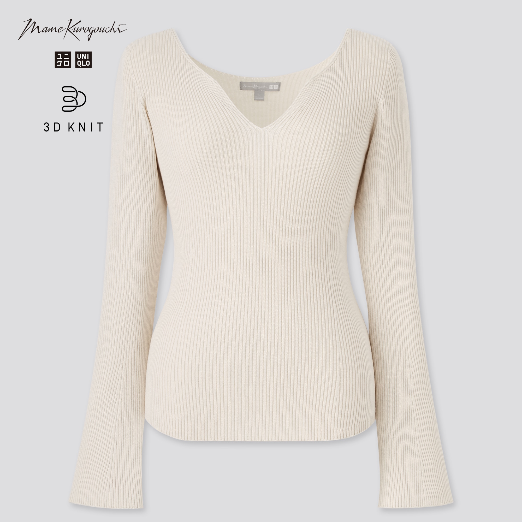 UNIQLO 3D Knit Ribbed Long-Sleeve Sweater (Mame Kurogouchi) | StyleHint