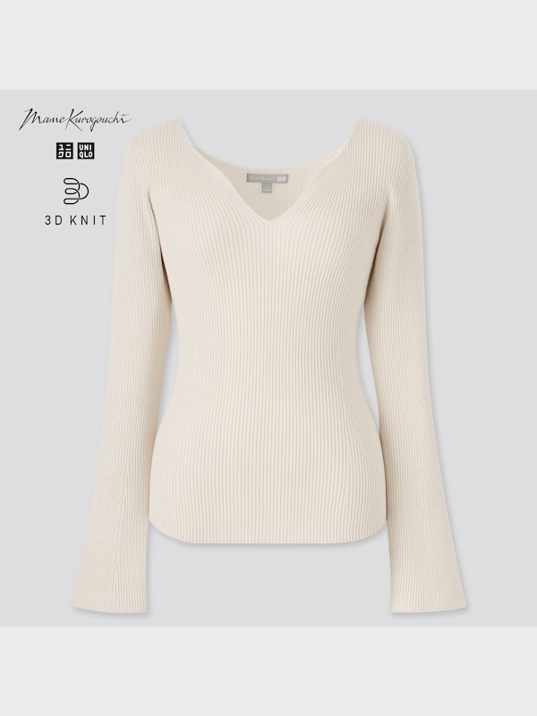 3D Knit Ribbed Long-Sleeve Sweater (Mame Kurogouchi)