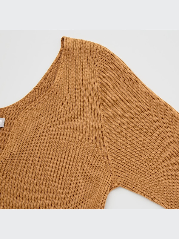 3D Knit Ribbed Long-Sleeve Sweater (Mame Kurogouchi)