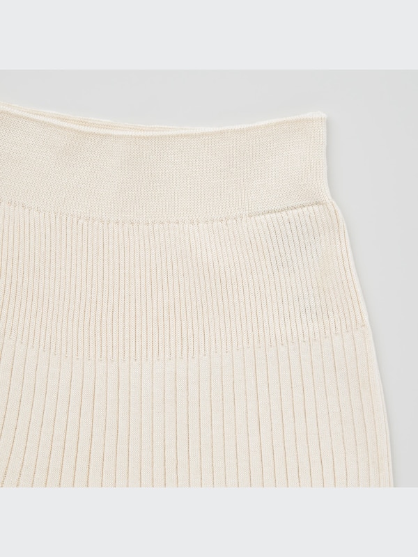 3D Knit Ribbed Front Slit Long Pants (Mame Kurogouchi)