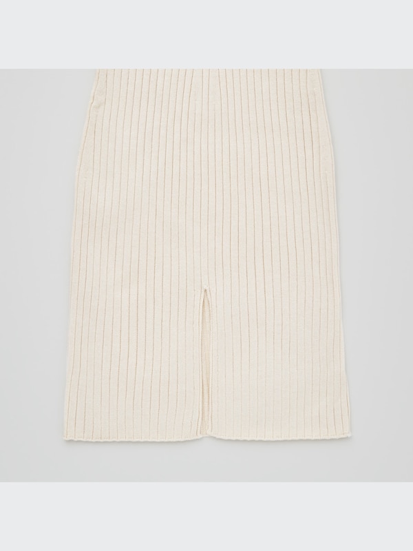3D Knit Ribbed Front Slit Long Pants (Mame Kurogouchi)