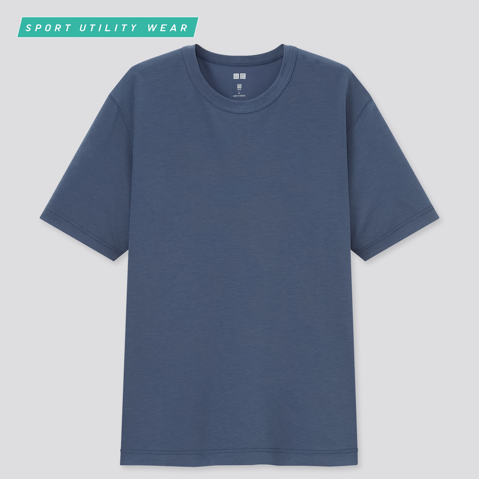 UNIQLO DRY-EX Cropped Crew Neck Short-Sleeve T-Shirt