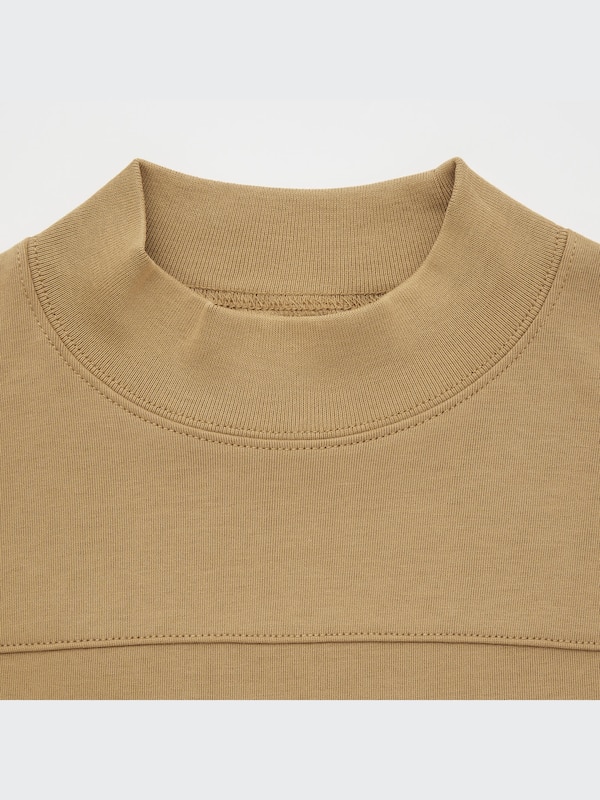 U Sweat Mock Neck Long-Sleeve Dress