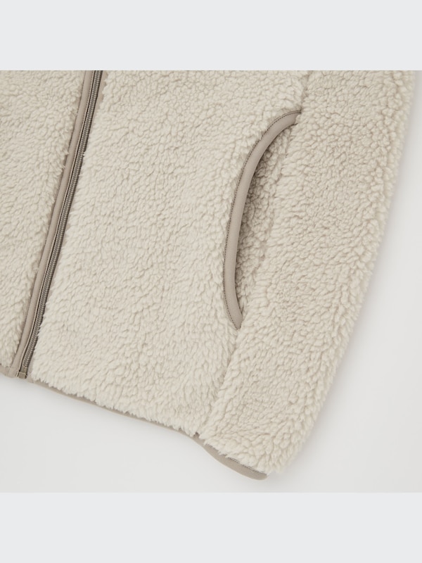 Pile-Lined Fleece Stand Collar Vest