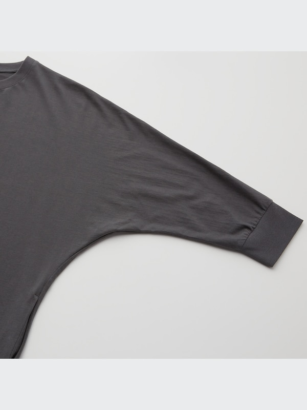 Smooth Cotton Dolman 3/4-Sleeve Dress