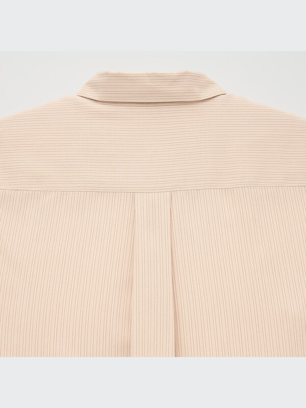 Rayon Striped Long-Sleeve Blouse