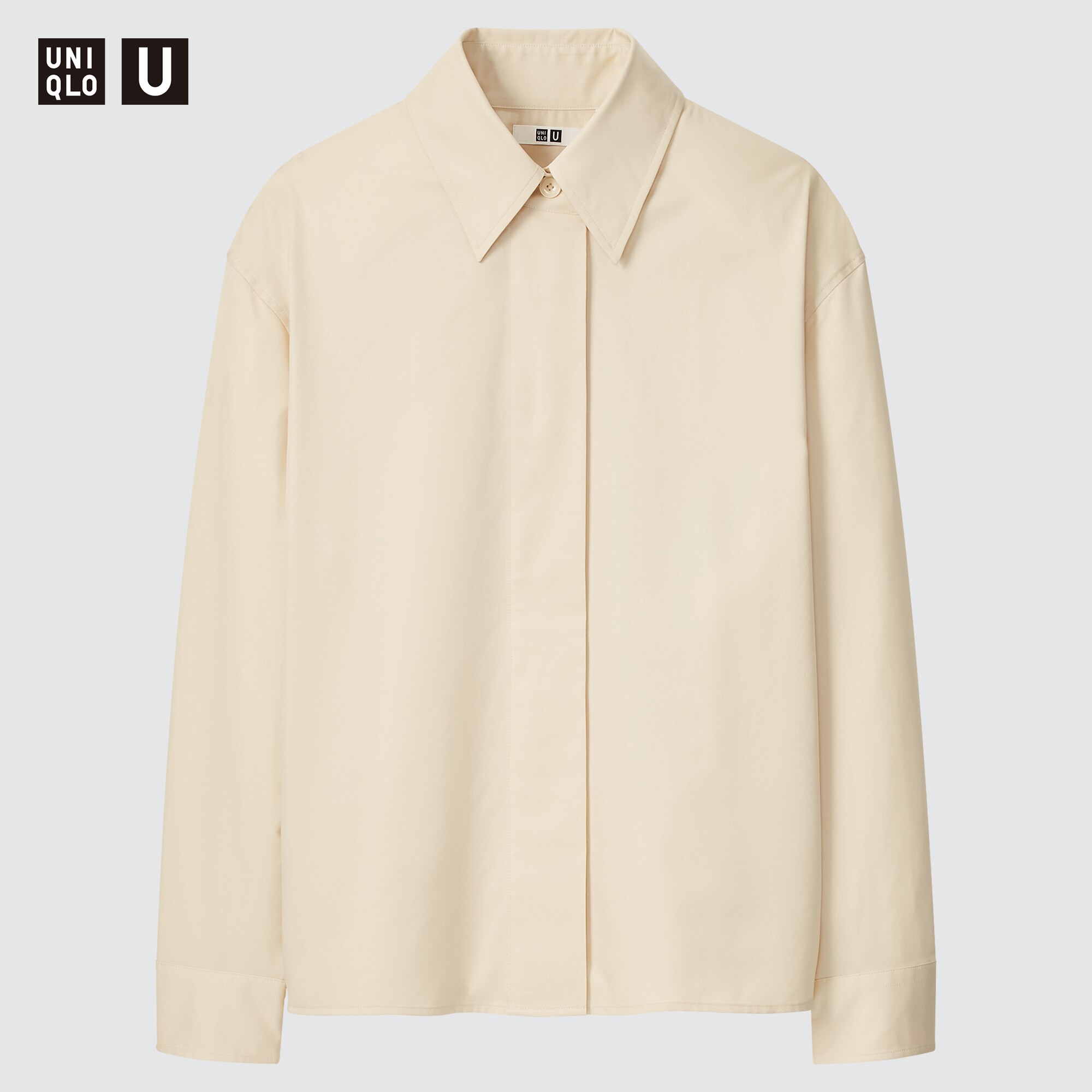 Women Uniqlo U Cotton Satin Shirt 