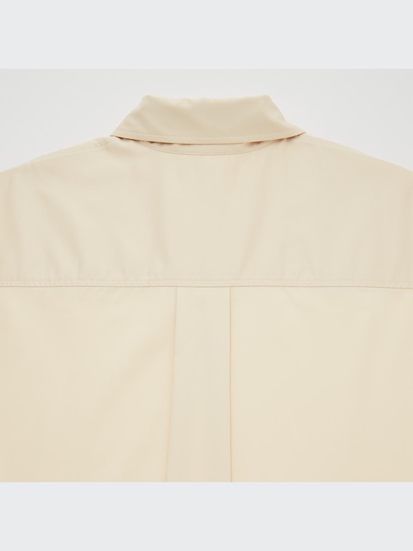 U Satin Blended Long-Sleeve Shirt Jacket