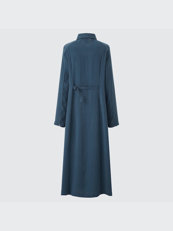 Long-Sleeve Long Shirt Dress (Hana Tajima)